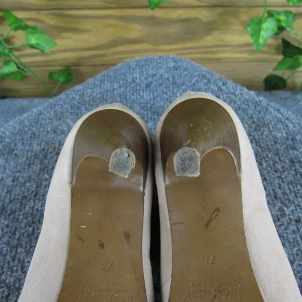 J.CREW Women's  Peep Toe Brown Leather‎ Pump 7.5 Medium  Used 2025